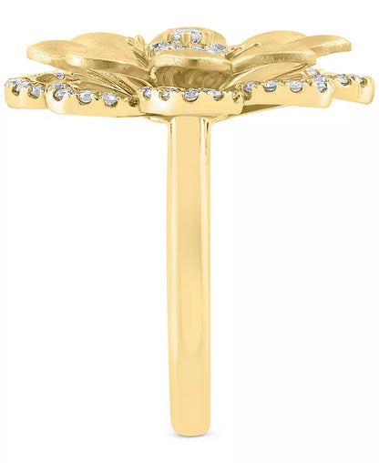 Stunning EFFY® 14K Gold Diamond Flower Statement Ring - 5/8 Ct. T.W.