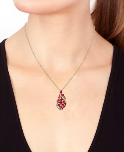 Stunning EFFY® 14K Gold Ruby & Diamond Swirl Pendant Necklace - 3.25 Ct. T.W.