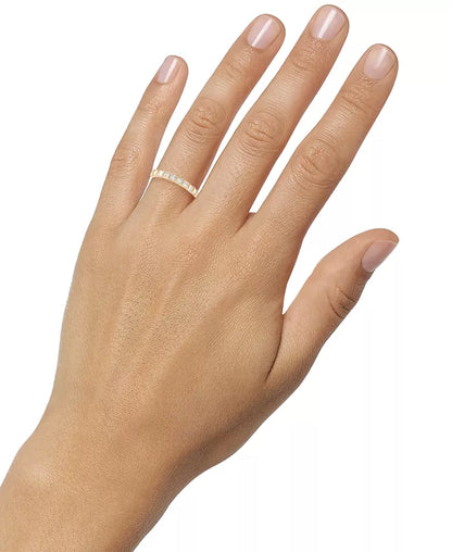Stunning 1 Ct. T.W. Diamond Princess Ten Stone Band in Luxurious 14K Gold