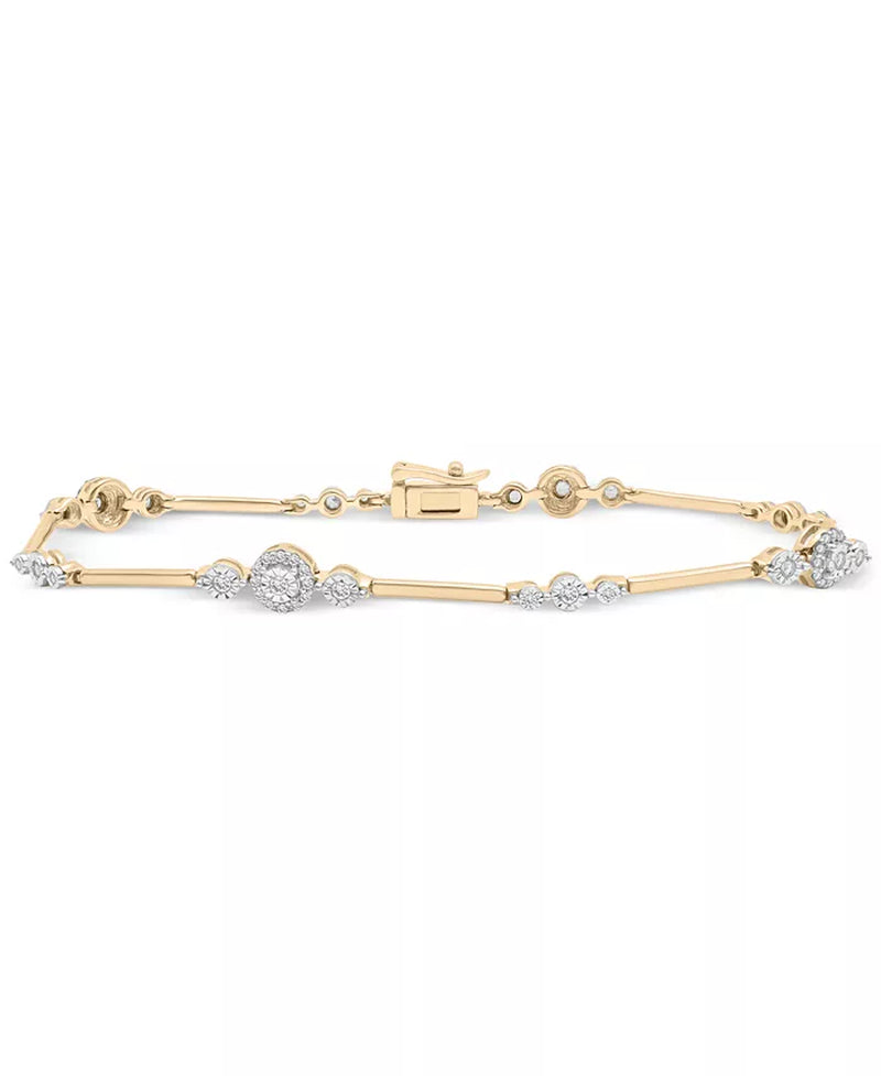 Stunning 1/2 Ct. T.W. Diamond Station Link Bracelet in 14K Gold - Exclusively at Macy's