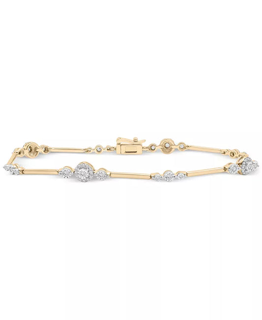 Stunning 1/2 Ct. T.W. Diamond Station Link Bracelet in 14K Gold - Exclusively at Macy's