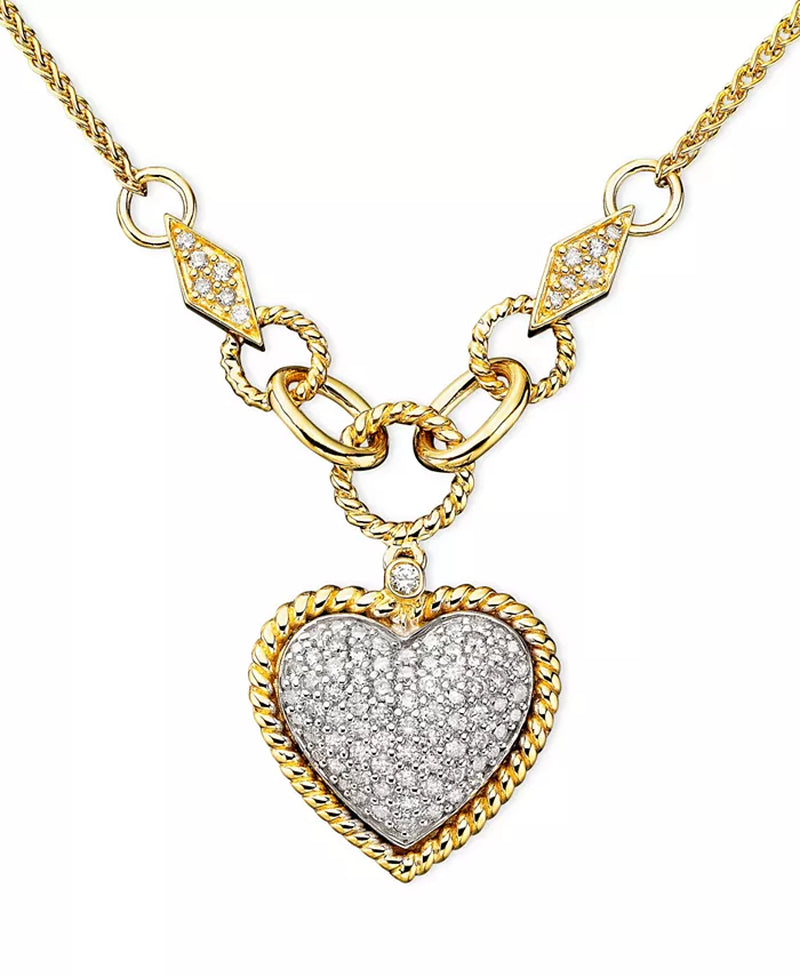 D'Oro by EFFY® Stunning Diamond Heart Pendant (3/4 Ct. T.W.) in Luxurious 14K Gold or Romantic 14K Rose Gold